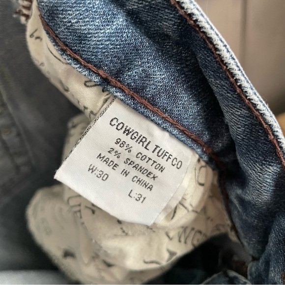 Cowgirl Tuff Show it off III Thick stitch bronze turquoise studds medium wash - Picture 9 of 9